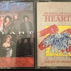 2 vintage rare cassette tapes cassettes Heart 1985 and 1989 classic rock music